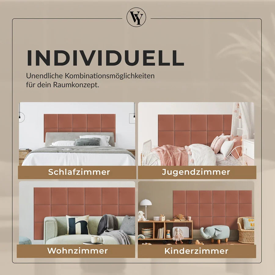 Wandkissen Quadrat | Altrosa T23 Velours