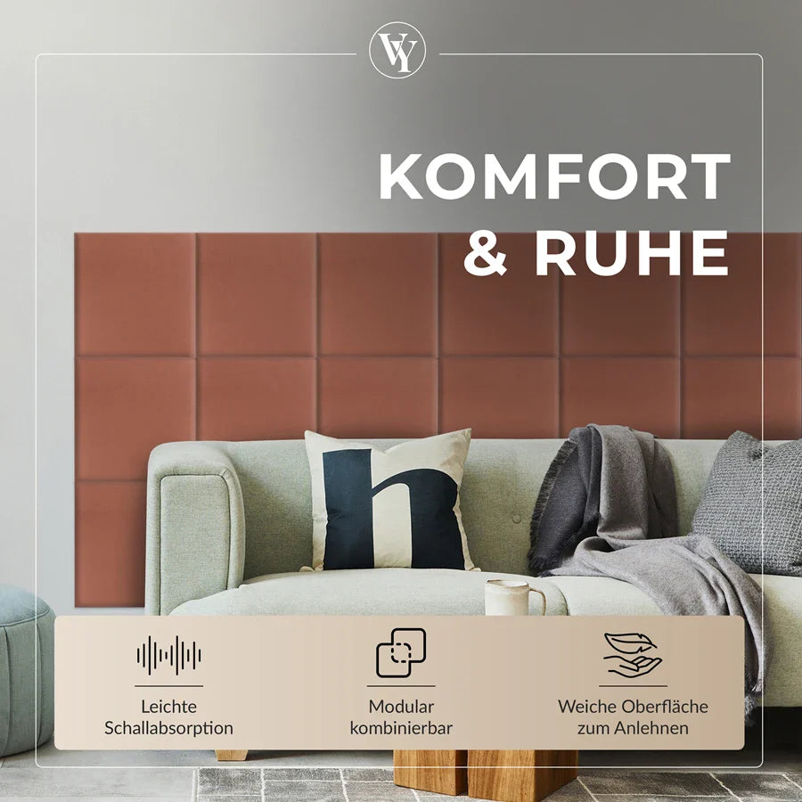 Wandkissen Quadrat | Altrosa T23 Velours