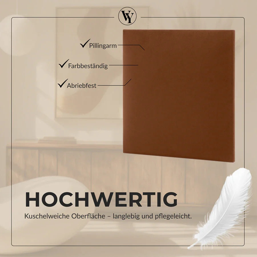 Wandkissen Quadrat | Ockerbraun T26 Velours