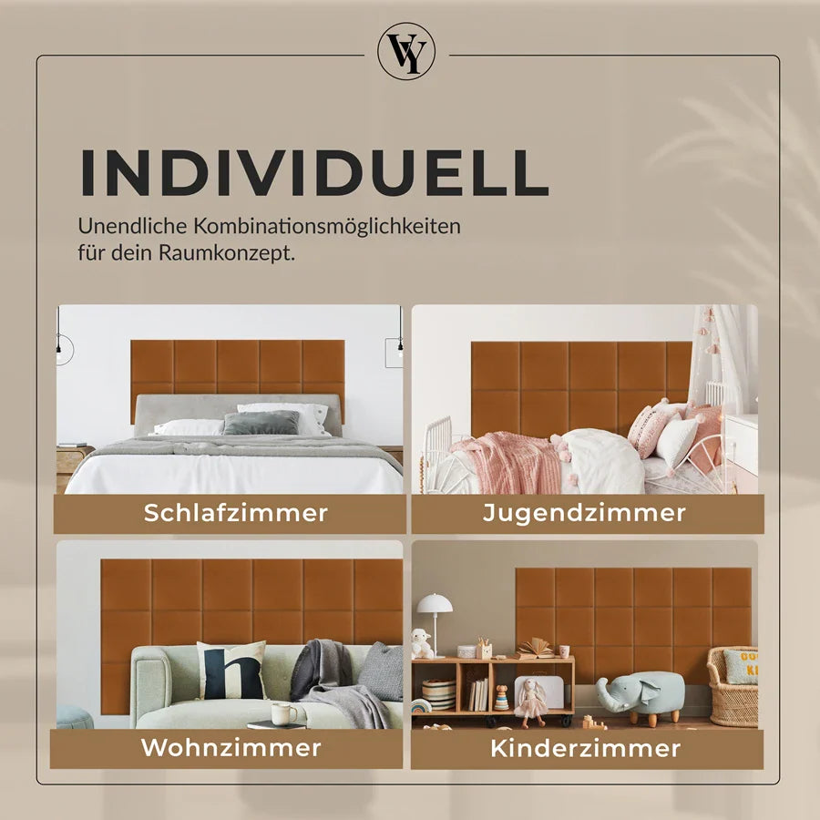 Wandkissen Quadrat | Ockerbraun T26 Velours