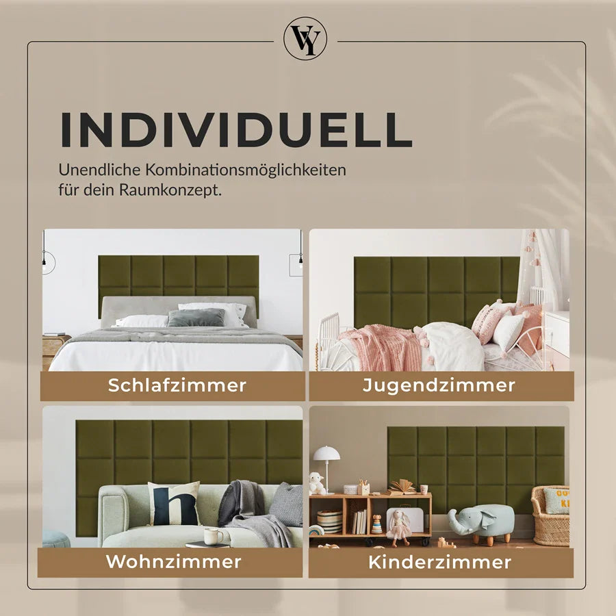 Wandkissen Quadrat | Khaki T27 Velours