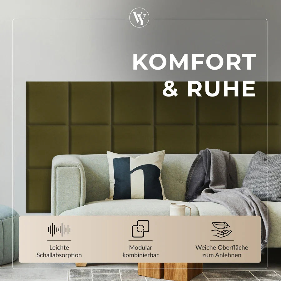 Wandkissen Quadrat | Khaki T27 Velours