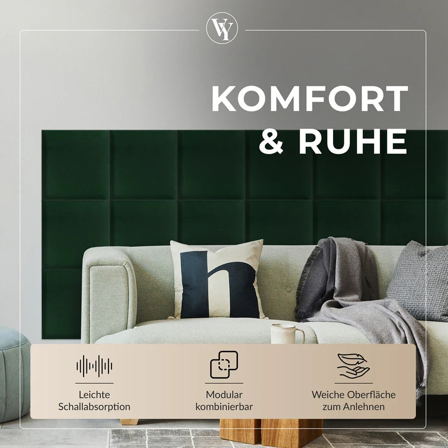 Wandkissen Quadrat | Dunkelgrün T28 Velours