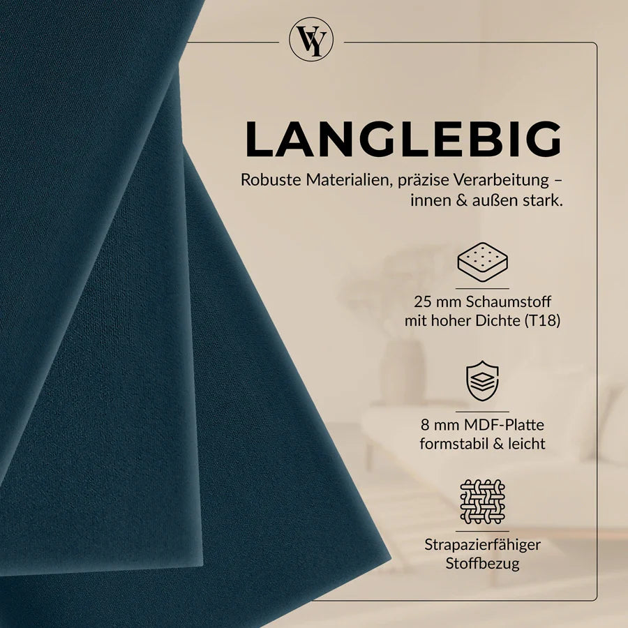 Wandkissen Quadrat | Marineblau T30 Velours