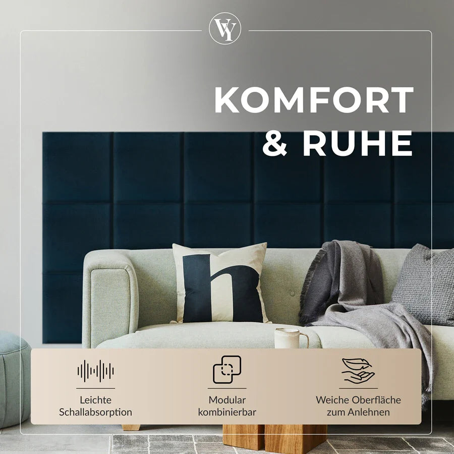 Wandkissen Quadrat | Marineblau T30 Velours