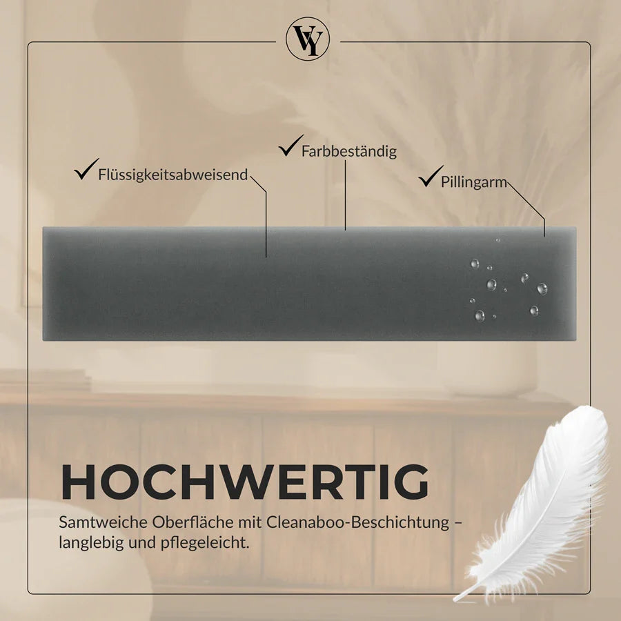 Wandkissen Rechteck | Anthrazit M02 Samt