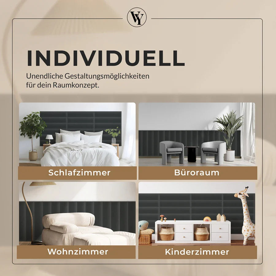 Wandkissen Rechteck | Anthrazit M02 Samt