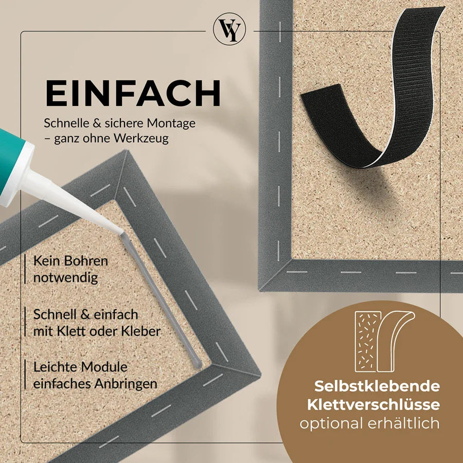 Wandkissen Rechteck | Anthrazit M02 Samt