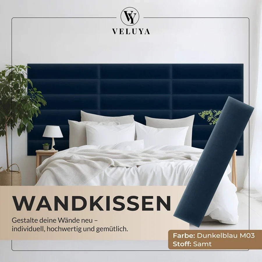 Wandkissen Rechteck | Dunkelblau M03 Samt