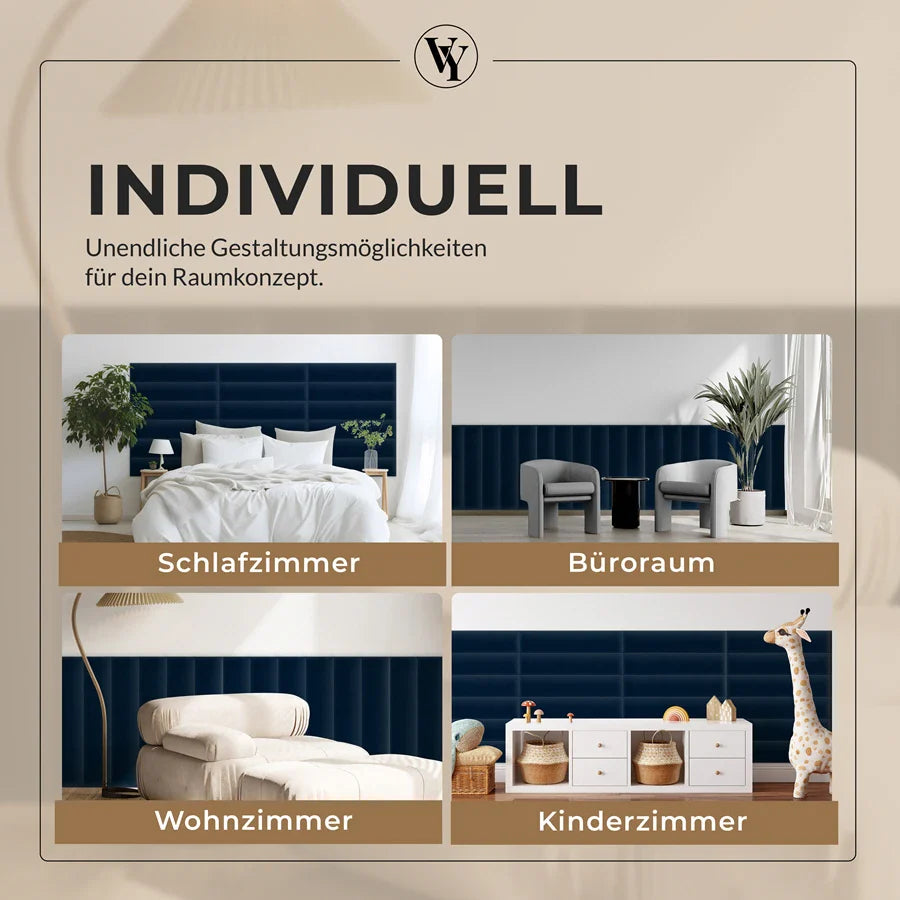 Wandkissen Rechteck | Dunkelblau M03 Samt