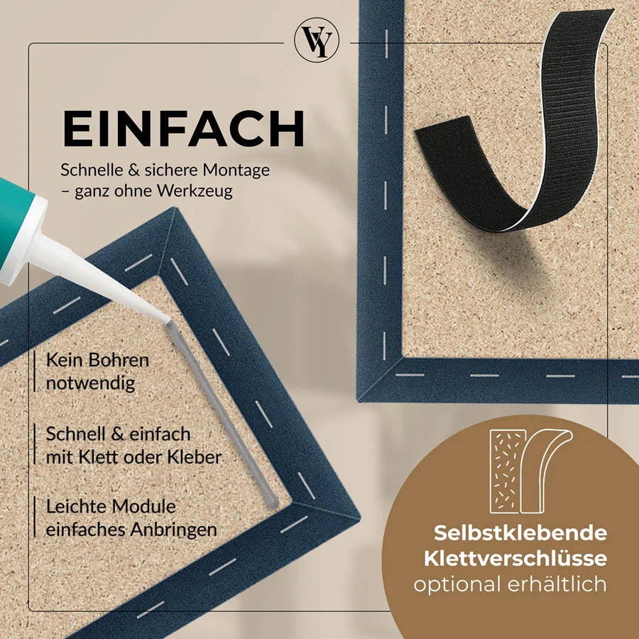 Wandkissen Rechteck | Dunkelblau M03 Samt