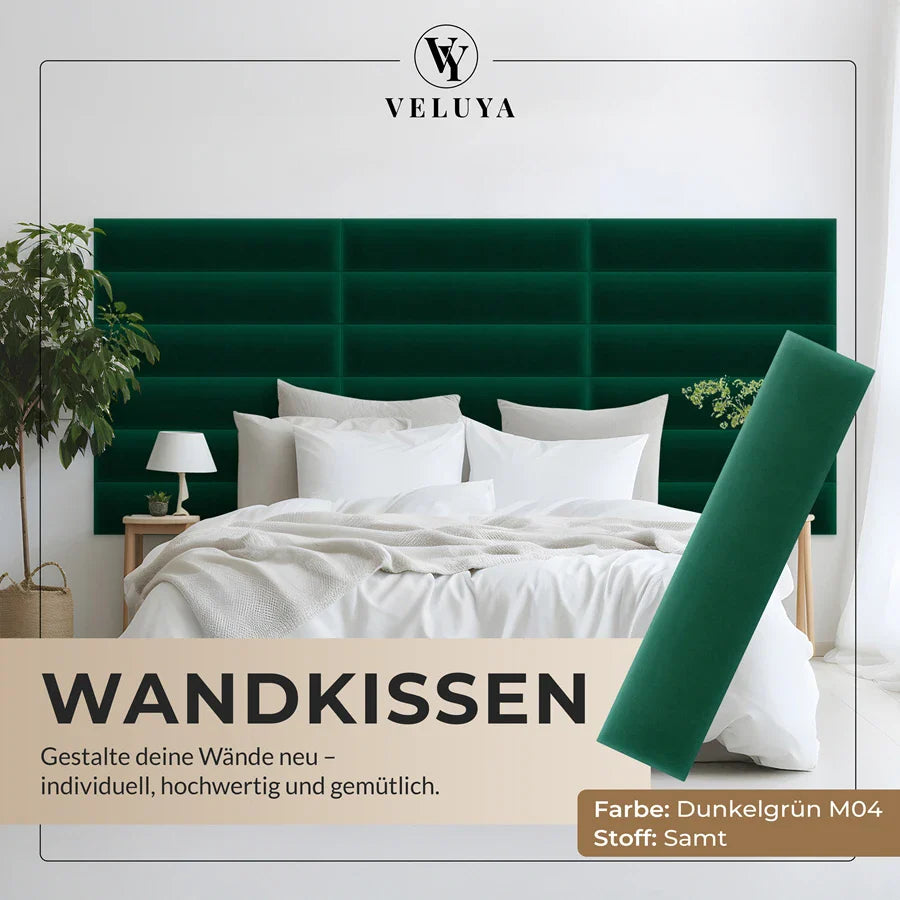 Wandkissen Rechteck | Dunkelgrün M04 Samt