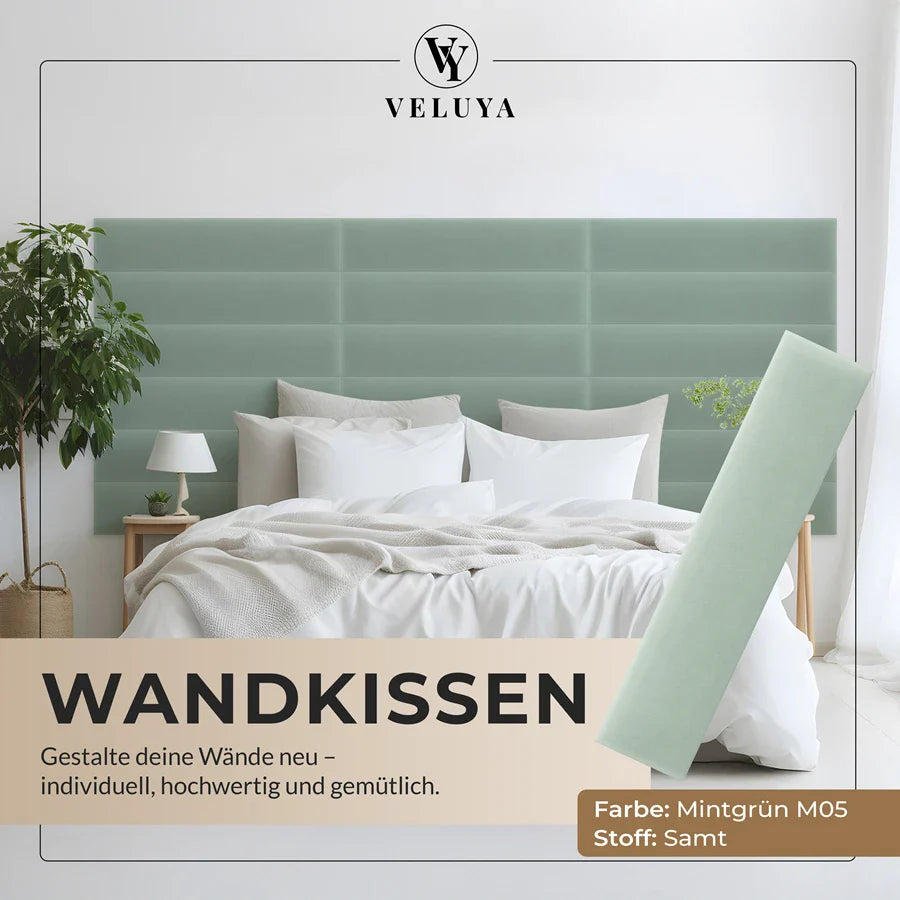 Wandkissen Rechteck | Mintgrün M05 Samt