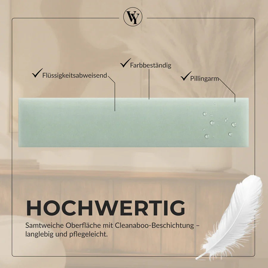 Wandkissen Rechteck | Mintgrün M05 Samt