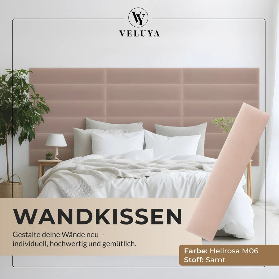 Wandkissen Rechteck | Hellrosa M06 Samt