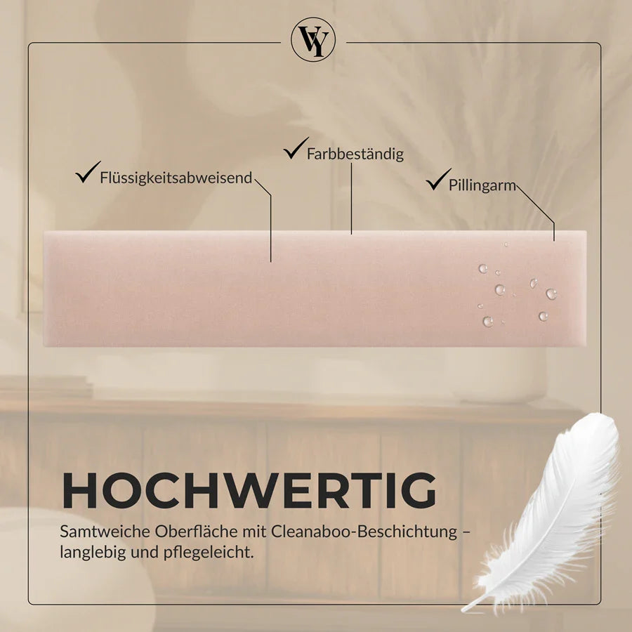 Wandkissen Rechteck | Hellrosa M06 Samt