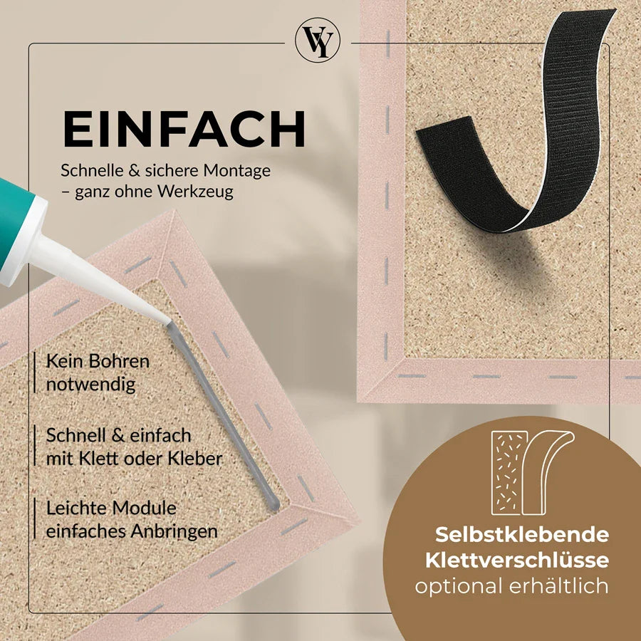 Wandkissen Rechteck | Hellrosa M06 Samt