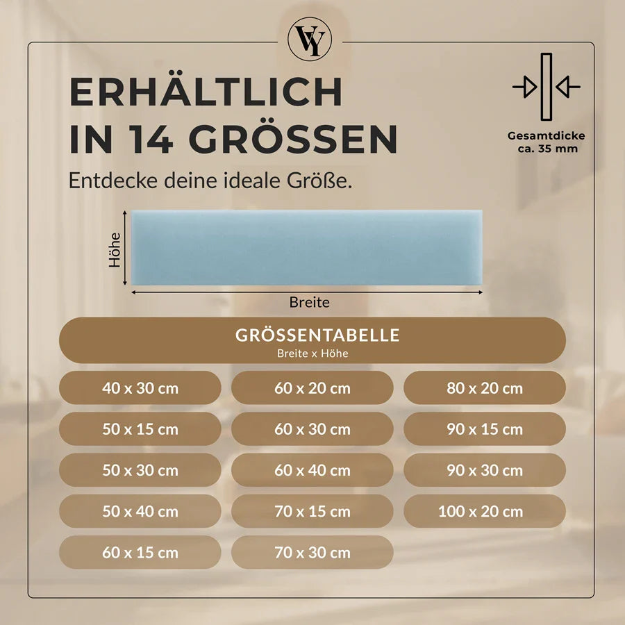 Wandkissen Rechteck | Hellblau M07 Samt