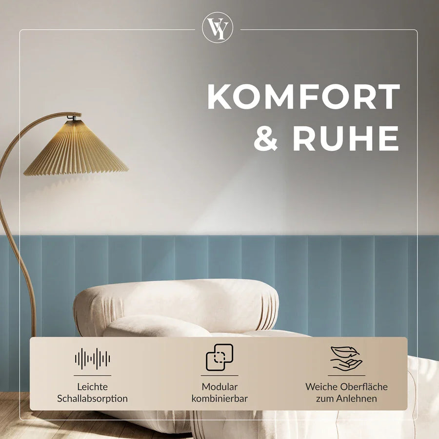 Wandkissen Rechteck | Hellblau M07 Samt