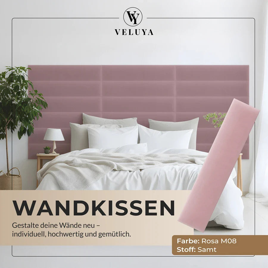 Wandkissen Rechteck | Rosa M08 Samt