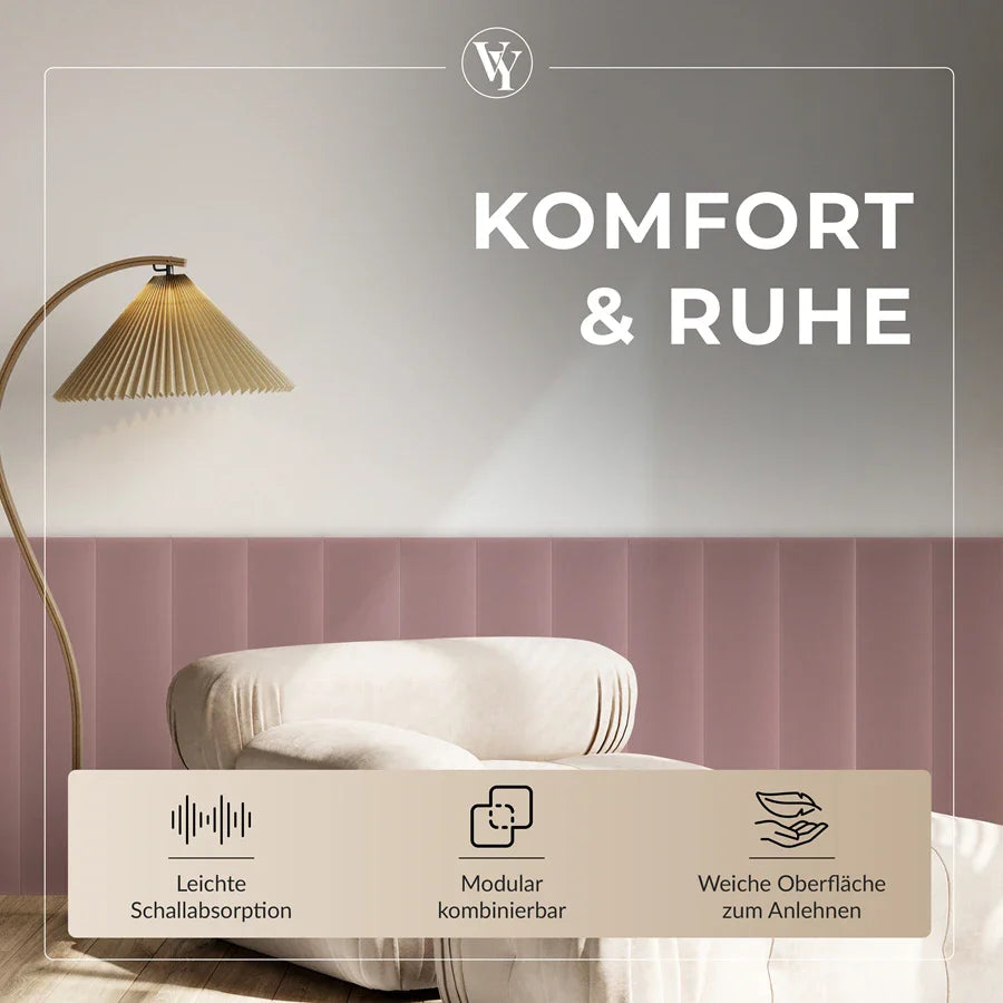 Wandkissen Rechteck | Rosa M08 Samt