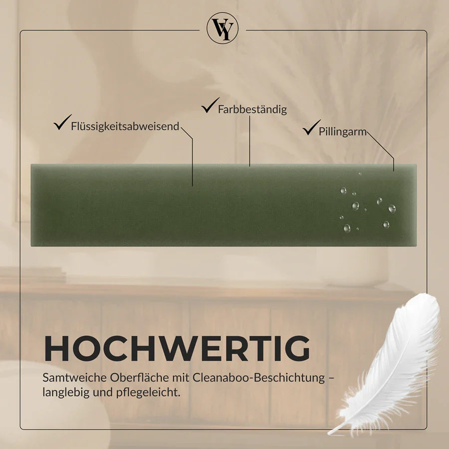 Wandkissen Rechteck | Khaki M09 Samt