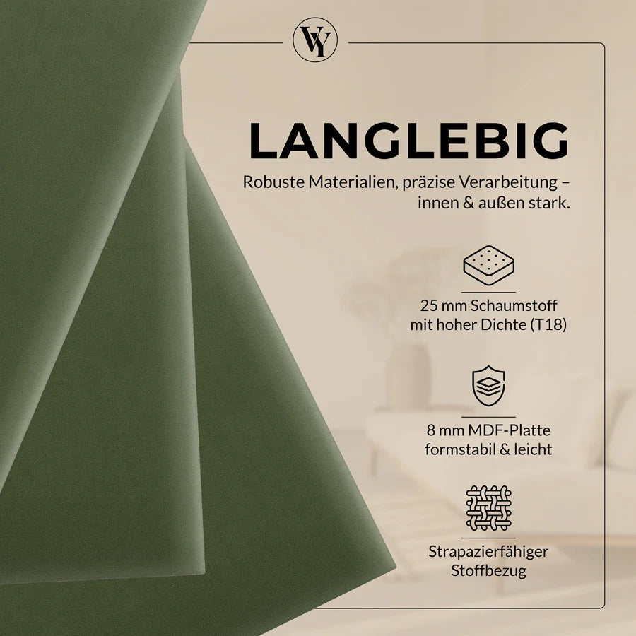 Wandkissen Rechteck | Khaki M09 Samt