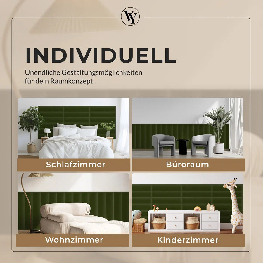 Wandkissen Rechteck | Khaki M09 Samt