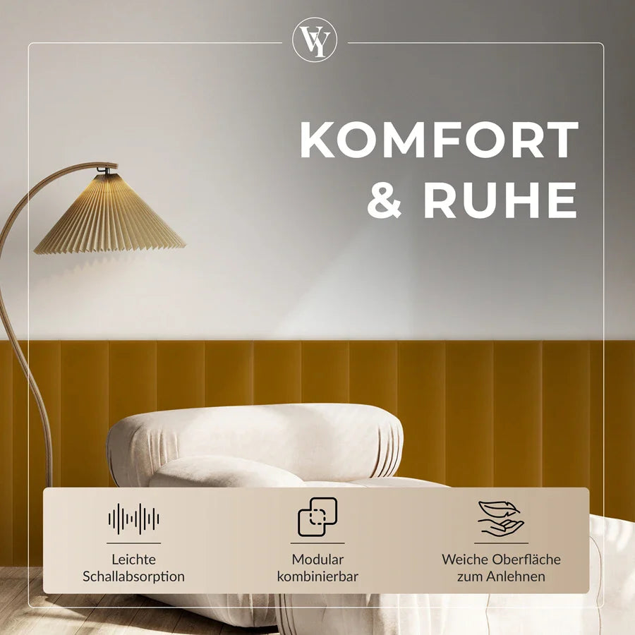 Wandkissen Rechteck | Kurkuma M10 Samt