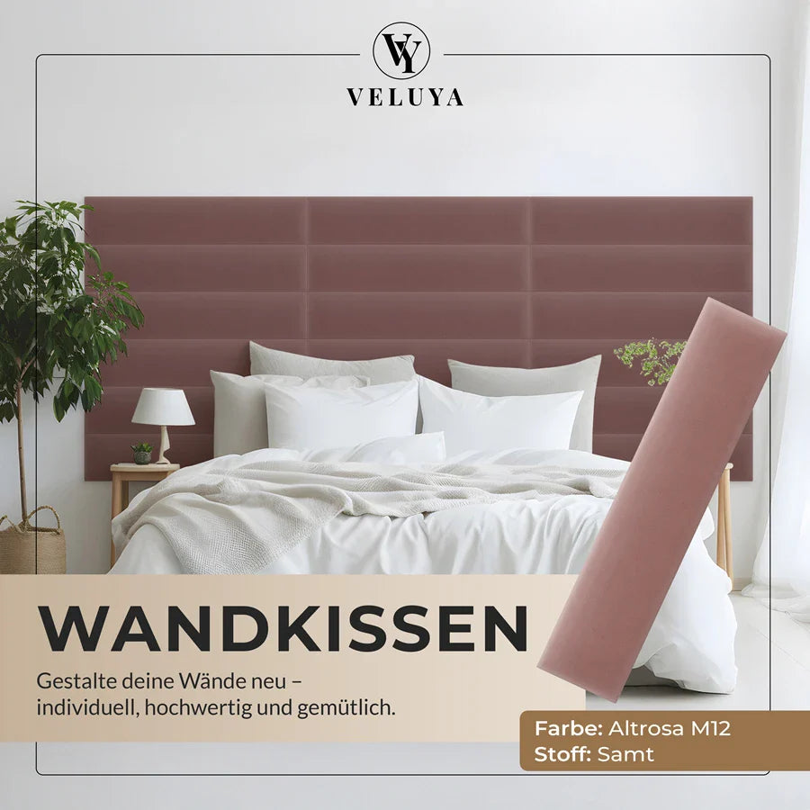 Wandkissen Rechteck | Altrosa M12 Samt