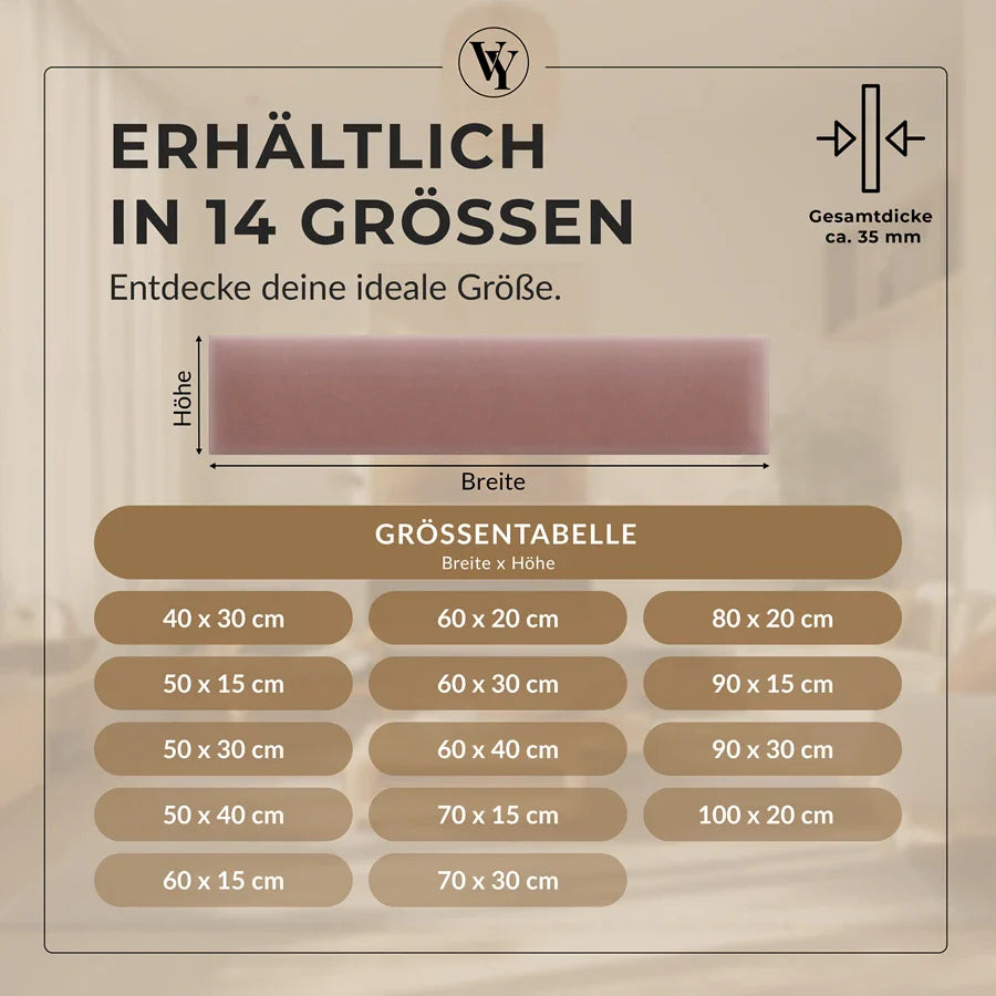 Wandkissen Rechteck | Altrosa M12 Samt