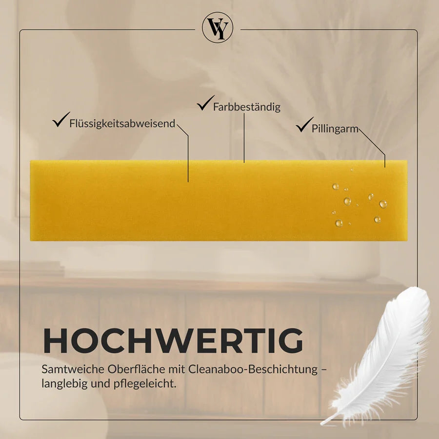 Wandkissen Rechteck | Gelb M13 Samt