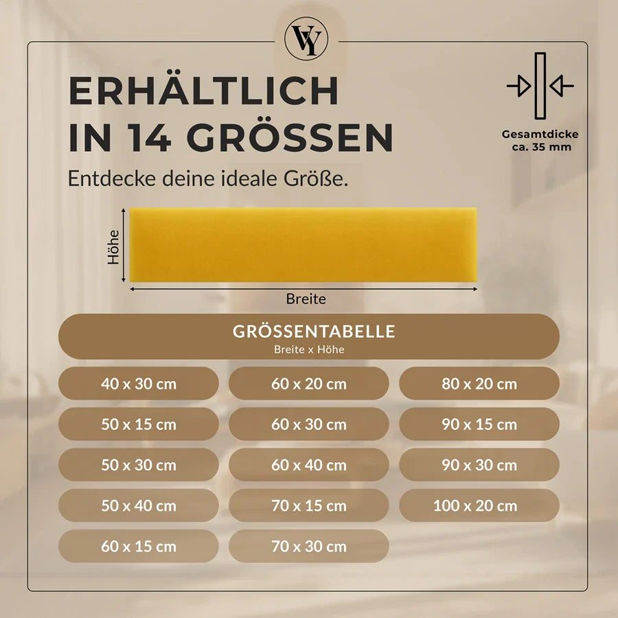 Wandkissen Rechteck | Gelb M13 Samt