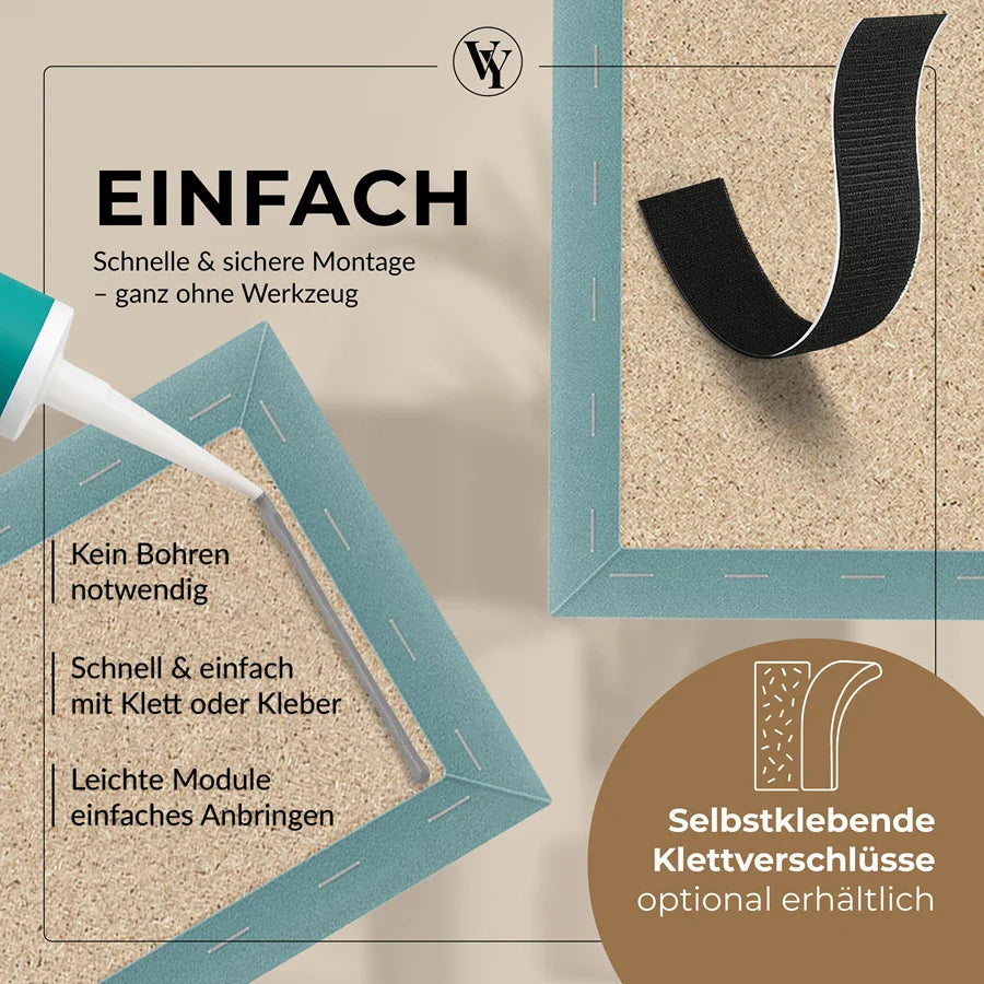 Wandkissen Rechteck | Azurblau M14 Samt