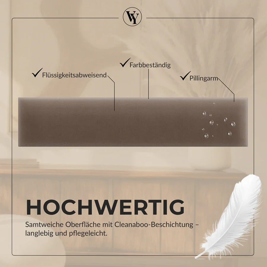 Wandkissen Rechteck | Blassbraun M15 Samt