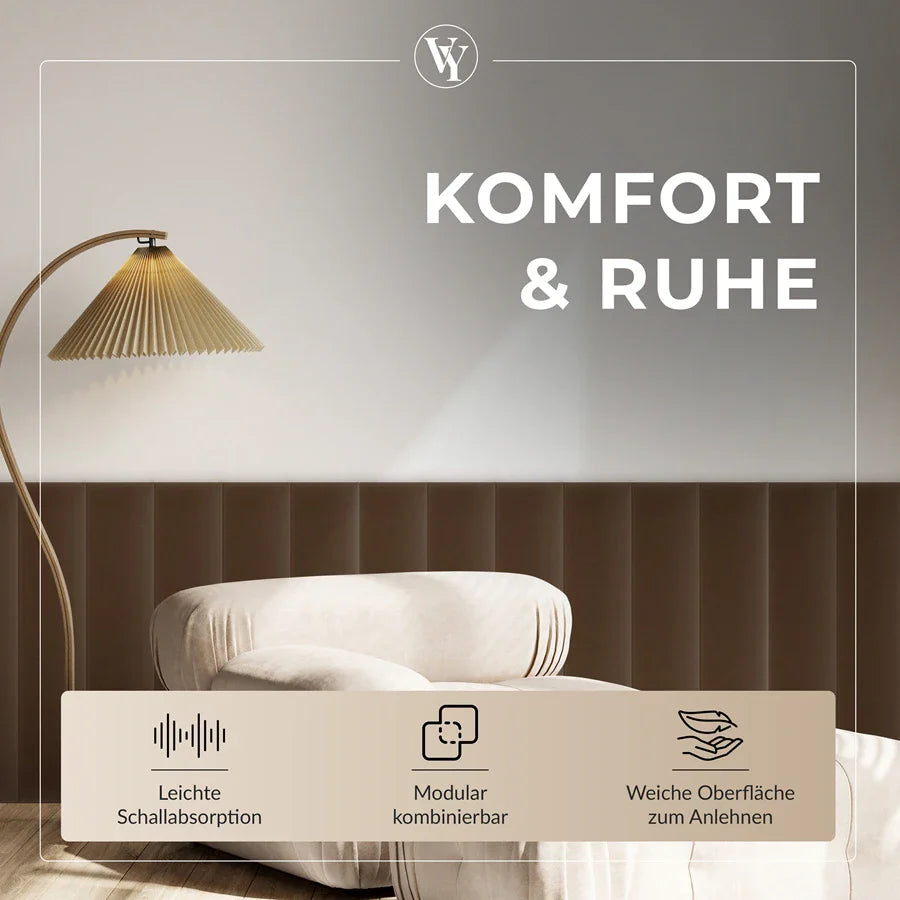 Wandkissen Rechteck | Blassbraun M15 Samt