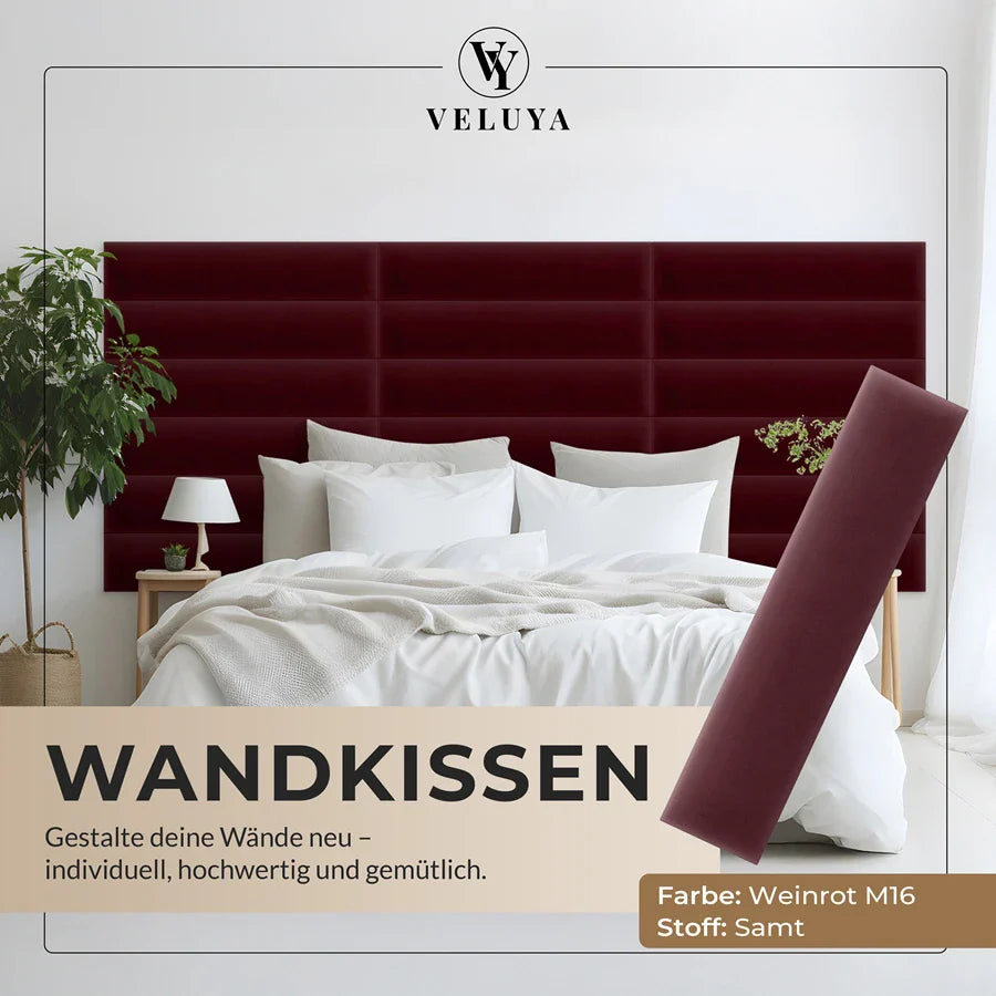 Wandkissen Rechteck | Weinrot M16 Samt