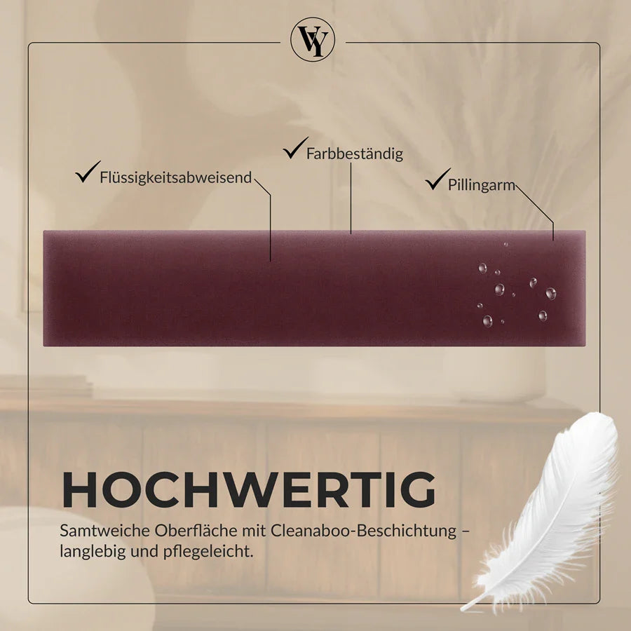 Wandkissen Rechteck | Weinrot M16 Samt