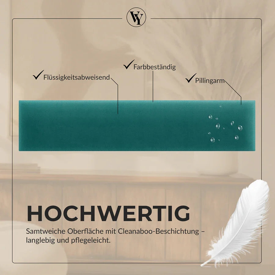 Wandkissen Rechteck | Türkis M19 Samt