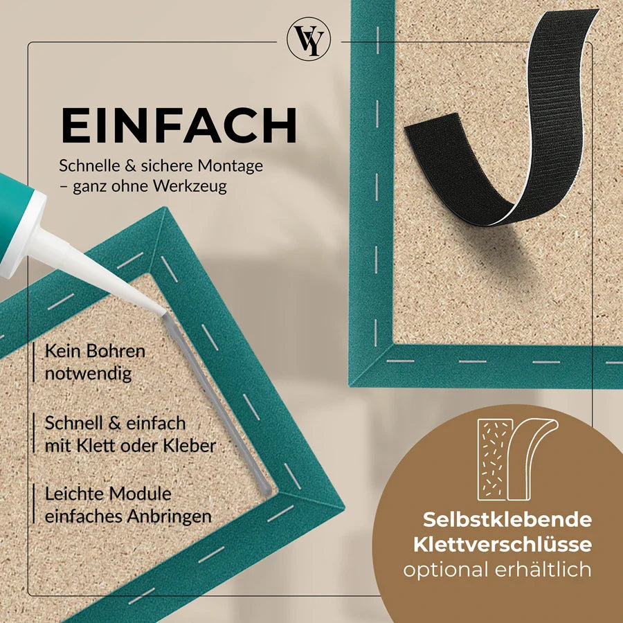 Wandkissen Rechteck | Türkis M19 Samt