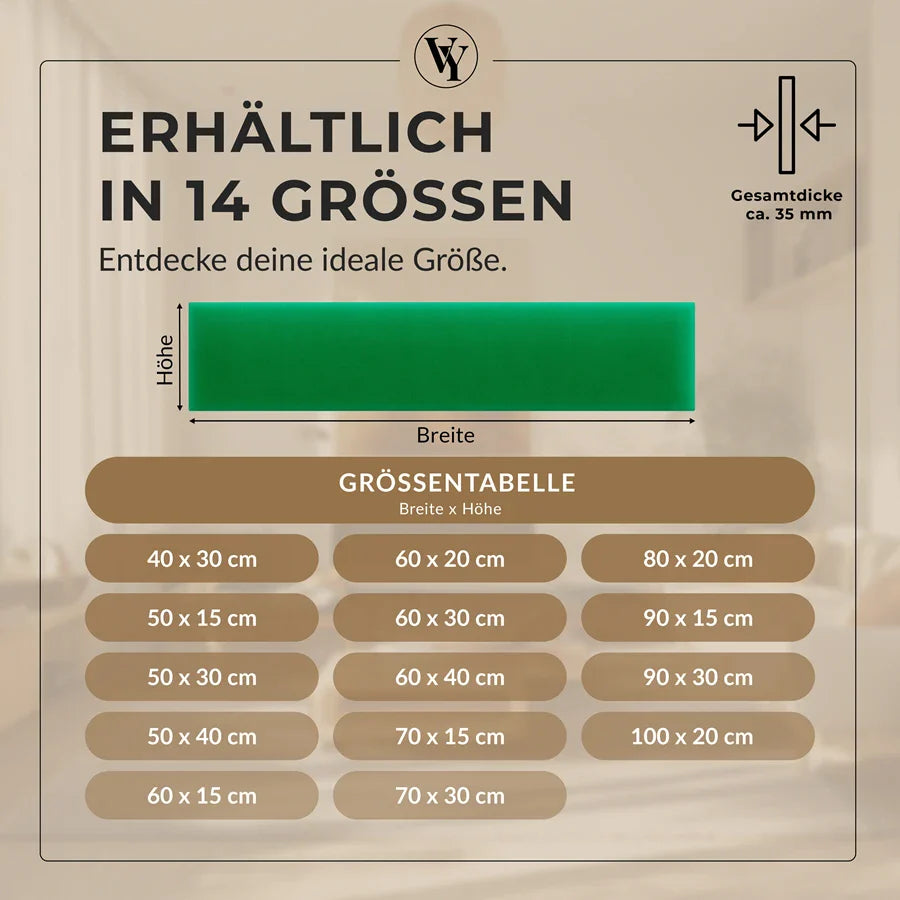 Wandkissen Rechteck | Hellgrün M21 Samt