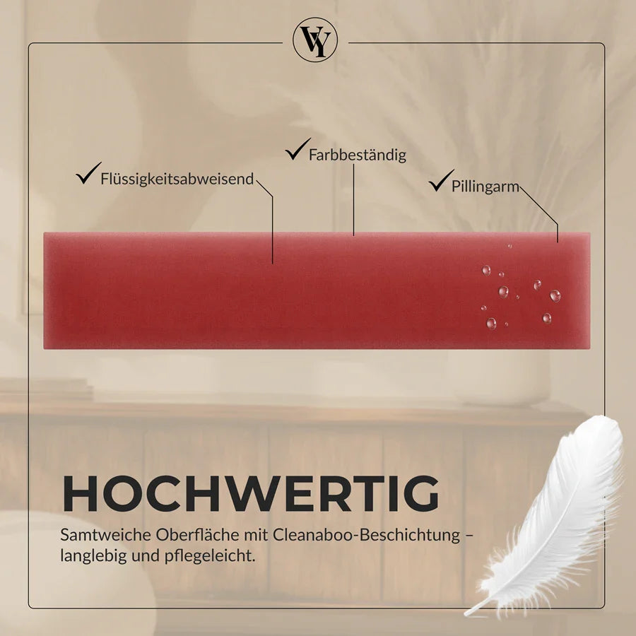 Wandkissen Rechteck | Orientrot M23 Samt