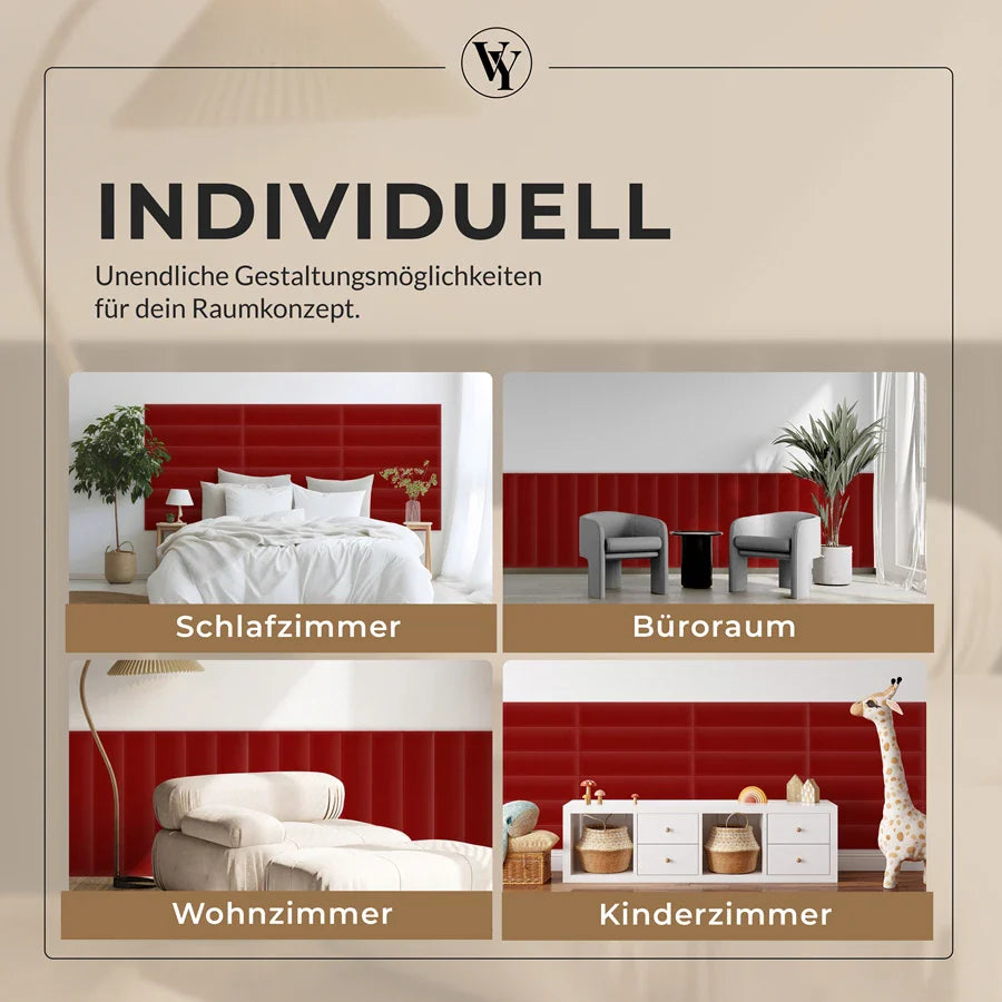 Wandkissen Rechteck | Orientrot M23 Samt