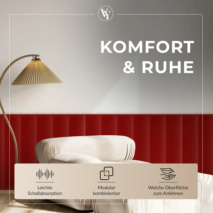 Wandkissen Rechteck | Orientrot M23 Samt