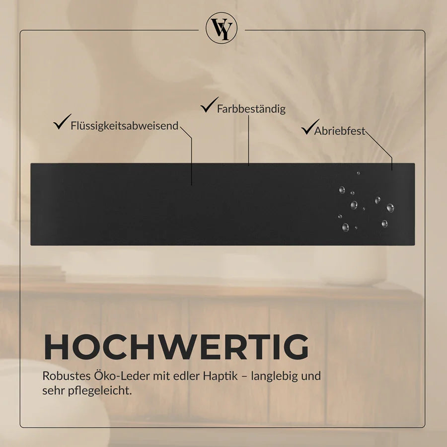 Wandkissen Rechteck | Anthrazit S02 Öko-Leder