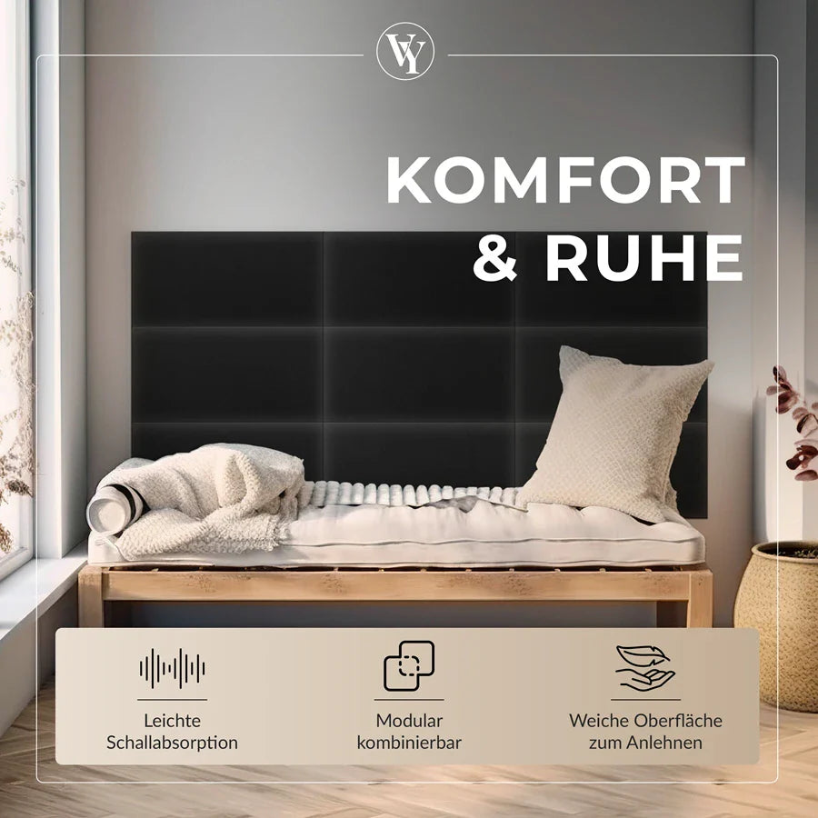 Wandkissen Rechteck | Anthrazit S02 Öko-Leder