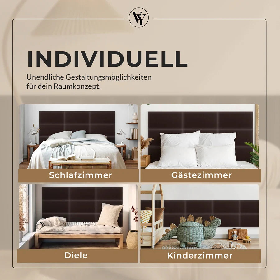 Wandkissen Rechteck | Dunkelbraun S03 Öko-Leder