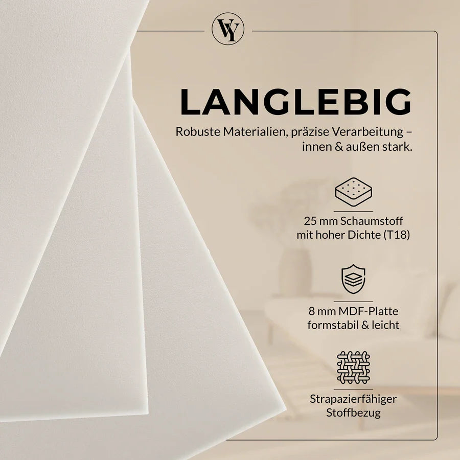 Wandkissen Rechteck | Ecru S04 Öko-Leder