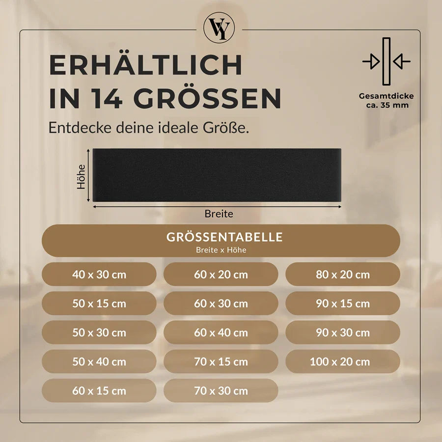 Wandkissen Rechteck | Schwarz T01 Velours