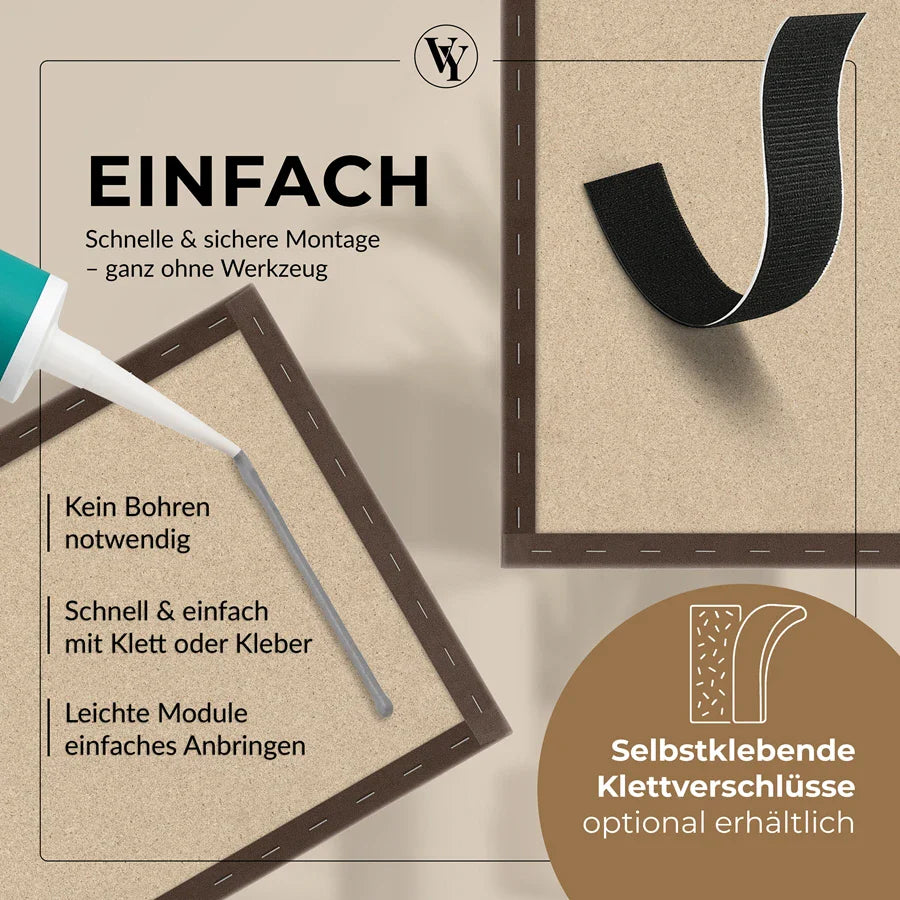 Wandkissen Rechteck | Braun T02 Velours